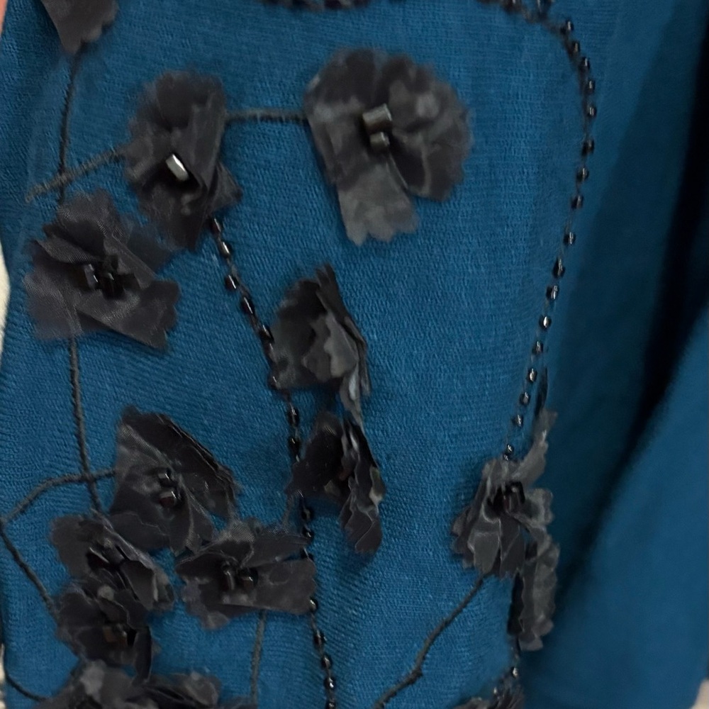 Alfani Deep Blue Embellished Long Sleeve Top - Picture 5 of 7